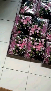 SETELAN BAJU KURUNG JADI/BAKAL BAHAN BORDIR BUNGA TIMBUL KERANCANG