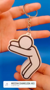 meccha chameleon stress relief fidget clicker keychain