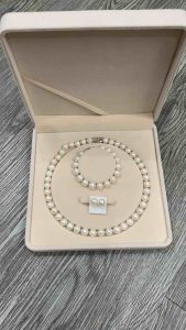 Bộ trang sức ngọc trai nuôi nước ngọt tự nhiên cao cấp hạt tròn đẹp size 10-11 ly màu trắng