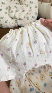 กางเกงก้นป่องเด็กอ่อนผ้านุ่ม กางเกงเด็กทารก ผ้าสาลูย่น 0-3เดือน