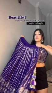 LAUNCHING NEW BEAUTIFUL SEQUENCE EMBROIDERY WORK ETHNIC LEHENGA (SEMI STITCHED) COMBINED WITH CHOLI UNSTITCHED CLOTH USE UPTO 44/XXL