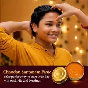 Chandan Santanam Paste | Traditional Sandalwood Tilak Paste for Daily Pooja Prayer & Temple Use