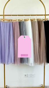 PRINCESS - Rok Tutu 4 Lapis Tile Plisket Panjang Premium Import