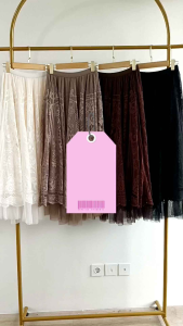 RAYA - Rok Brukat Kombinasi Tile Mutiara Panjang Premium Import