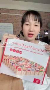 ĐỒ CHƠI GỖ DOMINO 100 QUÂN CỜ CÁC QUỐC GIA - Phát triển vận động tinh và tính kiên nhẫn cho bé