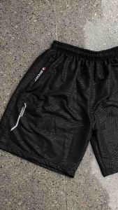 Celana pendek embos impor gym running sport pria saku resleting