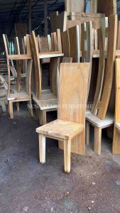 Kursi Makan Trembesi Model Blok Minimalis Kursi Cafe Bahan Kayu Trembesi Desain Modern