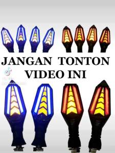 4 PCS LAMPU SEIN MOTOR VARIASI LED RUNNING 2 SISI SEN PANAH LAMPU SEN MOTOR VIXION/KLX/CRF/CBR150R/VARIO/MX KING/NINJA/MEGA PRO/VERZA/TIGER/BYSON/AEROX/XABRE150 DLL