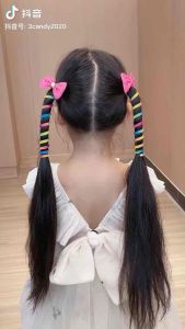 Coil Hair Tie Kids Girl Ponytail Hair Rope Fashion Scrunchies Japanese Braided Telephone Cord Hair Ring Girls Accessories