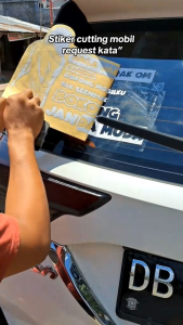 Cutting Sticker Stiker Mobil Variasi Kaca Bodi Samping Kata Kata Truk Canter Pick Up Keren Tulisan Jaga Jarak Om