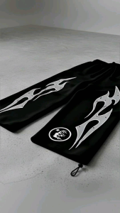 SMUSHKIDS Celana Baggy Skena Anak Panjang Gombrong Api Abu Usia 7-12 Tahun Fleece Hitam VOL013