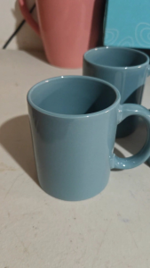 3pcs Greyish Blue Ceramic Coffee MugsMicrowavableDishwasher Safe