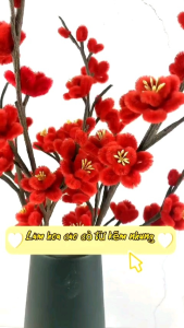 combo 15 kẽm cành làm thân hoa mai hoa đào_2 cuộn băng keo nâu quấn cành hoa _2 đèn nháy dài 2m thắp sáng bình hoa chưng tết