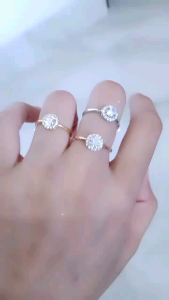 Cincin Solitaire MP Kell & Perak Asli Silver 925 Lapis Emas: Perhiasan Fashion Wanita Terbaru
