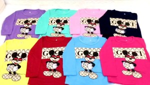 KAOS ANAK PEREMPUAN MICKEY MOUSE LENGAN PANJANG USIA 1-12 TAHUN // BAJU ANAK CEWEK