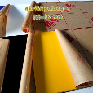 akrilik bening akrilik warna 10 cm x 25 cm tebal 2 mm
