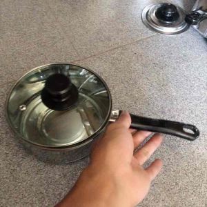 PANCI MASAK AIR 16cm STAINLES TUTUP KACA