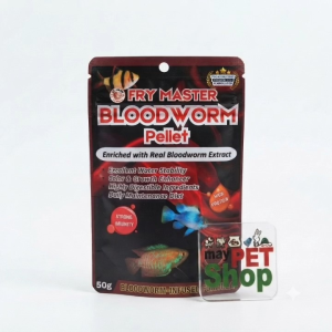 Fry Master Bloodworm Pellet 50g - High Protein Fish Food for Tropical & Carnivorous Fish - Color & Growth Enhancer