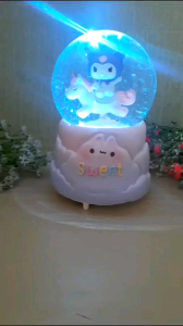 Kotak Musik Snowball Bola Kristal Salju Cinnamorol Melody Waterball Snowglobe