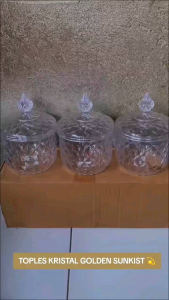 toples kue/toples kue kering lebaran/toples serbaguna bahan acrylik isi 3pcs golden sunkist TUDT 1166 natural