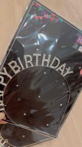 [huihuistore] 生日庆祝打卡发箍 小红书网红INS派对配件 公主风高级感水钻头箍 Happy Birthday Hairband Party Hair Fashion Accessories