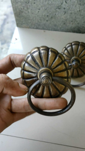 Handle Pintu Rumah Kuningan Motif Gby 042 Antik 2 Pcs