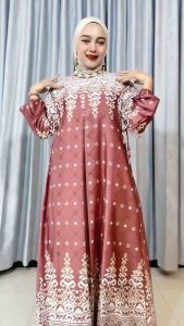 Gamis Wanita Muslim Silk Premium Busui Friendly Motif Terbaru