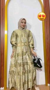 GAMIS SILK MOTIF TERBARU ELEGAN MEWAH