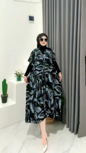 daster kekinian rayon viscose motif premium