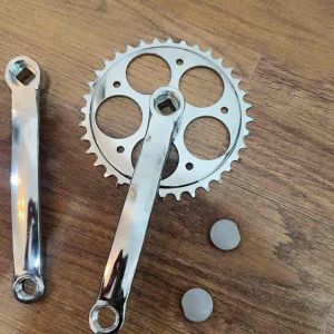 CRANK SEPEDA MERK TREX ROTEL GIR GEAR DEPAN 36T TREX GIGI 36 T BESI STEEL CROOM SEPEDA MTB FEDERAL LIPAT SELI PANJANG ARM 165MM