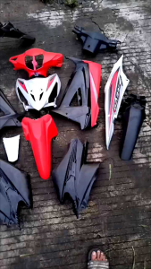Cover Body Fullset Halus Kasar Honda Revo Lama Warna Merah Silver