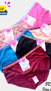 LABELING - 6 PCS Celana Dalam / CD Wanita FEMA 393 / CD Perempuan Multi Colour