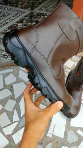BIMEXS Leather - Safety Boots Sepatu Kerja Proyek Sefty Coklat Kerja Proyek Kulit Sapi
