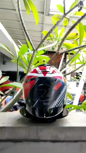 HELM JS ARMOR MOTIF MONSTER ENERGI HITAM GLOS ORIGINAL PAKET HANYENG KEKINIAN FREE SETIKER