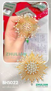 ZHULIAN KERONGSANG BRILLIANT SUNBURST (🎁+WARRANTY SEUMUR HIDUP)💜 - BROOCH/PIN TUDUNG