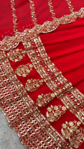(PREORDER) Embroidery Sequence Work Party Wear Kurti With Lace Border Dupatta