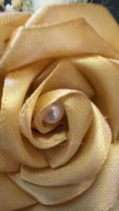 Boutonierre for Groom - Elegant Gold Rose with Faux Fur Accents and Dried Flower Accents