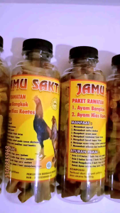 Jamu ayam bangkok dan ayam hias kontes ( isi 13 butir kemasan plastik ) 1 botol isi 80-90 butir