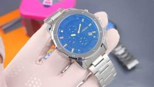Jam Tangan Business Pria / Cowok FOSS CHRONO ON ( 4.6cm ) Free Box Kaleng + Kartu + Paperbag