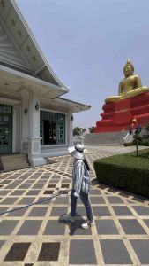 หมวดกันแดด หมวกกันยูวี ปีกกว้างมาก มีสายคล้องคอ หน้าตาดิจิทัลสีเทียม