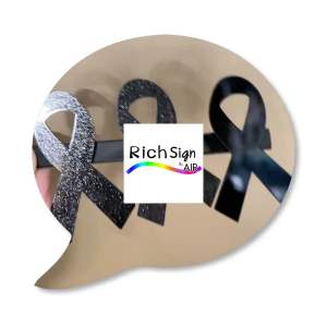 🖤 เข็มกลัดไว้อาลัย อะคริลิค สีดำ