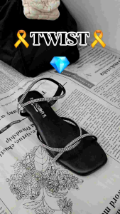 TWIST🎗SHOESรองเท้ารัดส้น เส้นเพชร พร้อมส่ง