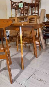 Set Meja Makan Kayu Jati Minimalis Modern 4 Kursi - Furniture Ruang Makan Elegant Mebel Jepara