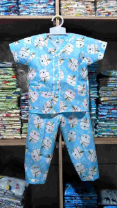 Noko acuk Baju Tidur Anak Perempuan Usia 1-12 Tahun Motif cat wild