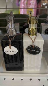 ขวดปั๊มเซรามิกทรงตรงสูงลายผลึกแก้ว 280Ml ขวดปั๊ม ขวดใส่สบู่ ขวดใส่แชมพู เซรามิกใส่สบู่เหลว เซรามิค ceramic made in thailand สินค้าพร้อมส่ง