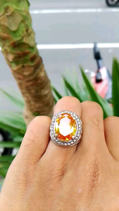 Cincin Batu Permata Citrin kuning ikat alfaka siap pakai super mewah kualitas real fik