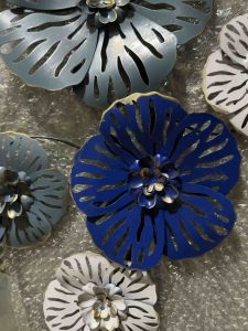 120x60cm Creative Light Luxury 3D Wall Pendant Decoration Metal Iron 3D Flower Wall Hanging Modern Living Room Sofa Background Wall Wall Decoration