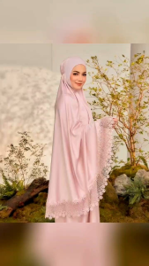 Telekung Cherry Blossom material cotton premium Ready Stok