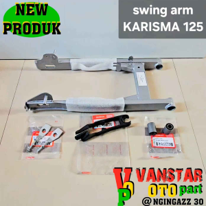 swing arm KARISMA 125 WARNA SILVER LENGKAP