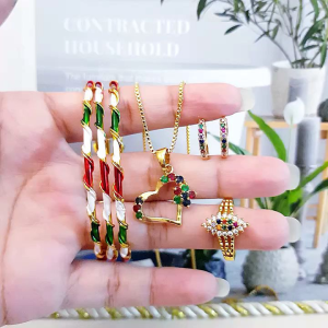 Xuping Set Perhiasan Wanita Dewasa Fullcolour Warna Warni Cantik Terbaru 725aac